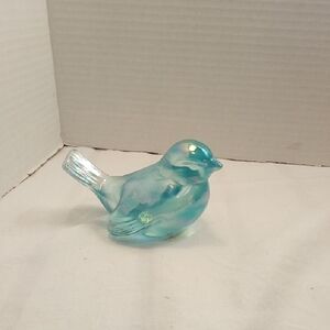 Fenton Iridescent Aqua Bird Figurine